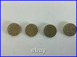 Rare 1983 Old Circulated Round £1 Coins One Pound Coin Error Upside Down Print