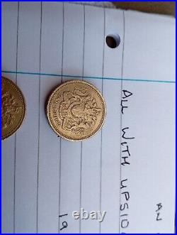 Rare 1983 Old Round £1 Coins One Pound Coin Error Upside Down Print
