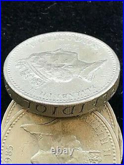 Rare 1984 One Pound Coin Error Decus Et Tutamen Upside Down! High Grade