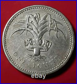 Rare 1985 Upside Down Edge Mint Error One Pound Elizabeth II Coin