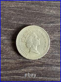 Rare 1997 1 Pound Coin Queen Elizabeth DECUS ET TUTAMEN 1997 V/G Collectible