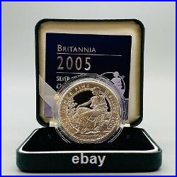 Rare 2005 Royal Mint Silver Proof Britannia £2 Two Pound 1oz Coin Boxed With COA