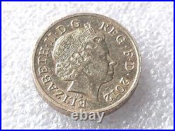Rare 2012 British Collectible £1 Coin Decus Et Tutamen Royal Mint Error
