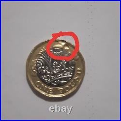 Rare BROCKAGE(DENT) ERROR £1 one pound coin