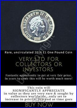 Rare COLLECTABLE new £1 ONE POUND COIN 2016 misprint for investor or collector