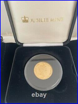 Rare Mint Gold Proof £1 One Pound 22k Gold Coin. Box & COA Superb mint condition