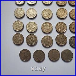 Rare Set 41 Circulated United Kingdom Round £1 One Pound Coins 1983-2015 & Bonus