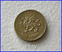 Rare Shiny 1 Pound Welsh Dragon Coin Year 2000