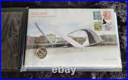 Rare Silver Proof Pattern UK £1 coin Set covers. Set of 4 Bridges, 2004-2007