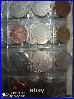 Rare UK Coins 2 pounds, 50p, 2p, 1p, 3 years collection