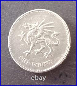 Rare old 1 pound Welsh Dragon Coin Year 2000