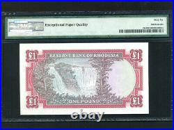 RhodesiaP-28c, 1 Pound, 1967 Queen Elizabeth II PMG Gem UNC 66 EPQ