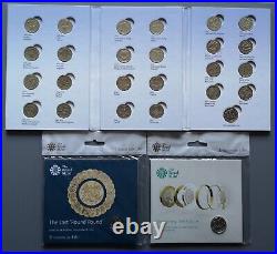 Round Pound COMPLETE Set UK £1 coins Royal Mint album + BUNC Last Round Pound