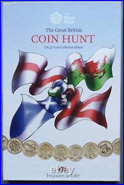 Round Pound COMPLETE Set UK £1 coins Royal Mint album + BUNC Last Round Pound