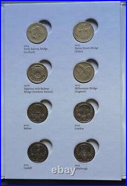 Round Pound COMPLETE Set UK £1 coins Royal Mint album + BUNC Last Round Pound