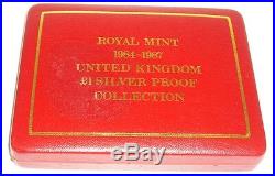 Royal Mint 1984 1985 1986 1987 4 x £1 Coins One Pound Coin Silver Proof Set