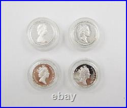 Royal Mint 1984-1987 Silver Proof Piedfort £1 One Pound Coin Set