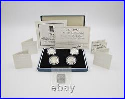 Royal Mint 1994-1997 Silver Proof Piedfort £1 One Pound Coin Set