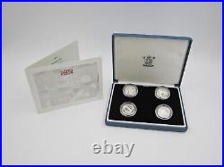Royal Mint 2004-2007 Silver Proof Piedfort Bridges £1 One Pound Coin Set