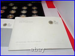 Royal Mint 2008 UK £1 Silver Proof 25th Anniversary One Pound Coin Collection