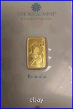 Royal Mint 3×1g Britannia Gold Bars 999.9 Lot2