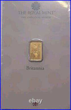 Royal Mint 3×1g Britannia Gold Bars 999.9 Lot2