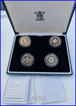 Royal Mint Collection 1999 2002 UK Silver Proof 4 coin £1 One Pound Set COA