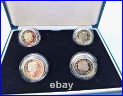 Royal Mint Collection 1999 2002 UK Silver Proof 4 coin £1 One Pound Set COA