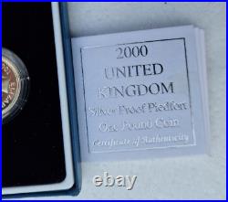 Royal Mint Collection 1999 2002 UK Silver Proof Piedfort 4 coin £1 One Pound Set