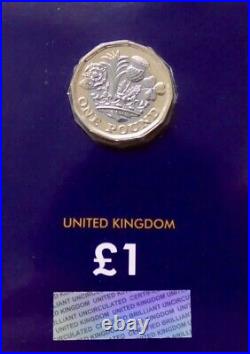 Royal Mint Collector's Album, 24 Circulated, 2017 Bu & 2016 Bu Last £1 Coin. Vgc