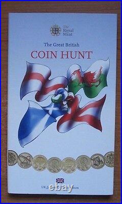 Royal Mint, UK COIN HUNT £1 ALBUM, with coins and RARE Completer, FREE P&P