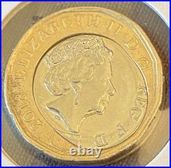 Royal Mint fried egg £1 Error Coin great example inner spreading to the edge