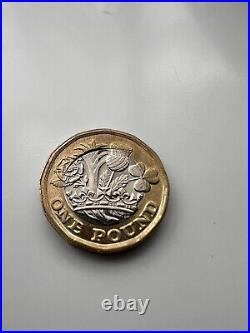 Royal mint error coin £1 Mis-Strike Gap/Hole In Centre Real