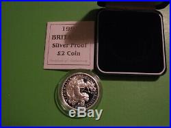 SOUGHT AFTER 1997 SILVER PROOF £2 TWO POUND COIN BRITANNIA, ONE oz. 958 SILVER