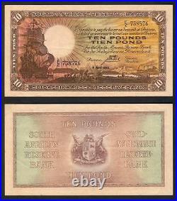 SOUTH AFRICA P-87. 1943 Ten Pounds. Postmus signature. 1 Year Only Issue. GVF