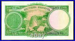 SOUTHERN RHODESIA P10fs KING GEORGE VI 1 POUND DATED 1.9.1951 RAW AU