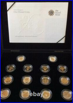 Sale Royal Mint 25th Anniversary Gold and Silver Proof One Pound £1 Set & COA