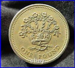 Scarce 1986 English One Pound Elizabeth II withEdge Motto Mint Error