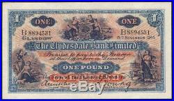 Scotland Clydesdale Bank Limited 1 One Pound Banknote Dated 1944 P-180c UNC