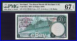Scotland One Pound 1969 Pick-329a SUPERB GEM UNC PMG 67 EPQ