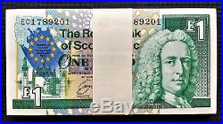 Scotland One Pound Bundle 100 CONSECUTIVE 1992 COMMEMORATIVE Pick-356 GEM UNC
