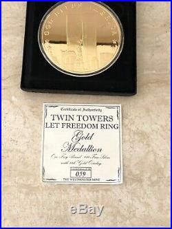 September 11, 2001 One Troy Pound. 999 Fine Silver Round Commemorative with Box