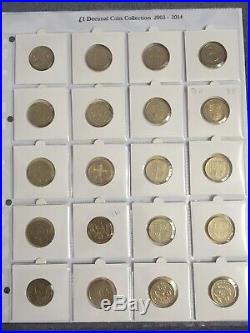 Set Of 42 Old Round £1 One Pound Coin Collection1983to2016 Every Circulated Coin