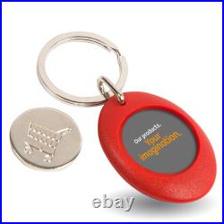 Shopping Trolley Token Keyring One Pound Euro Coin Or Photo Insert Keychain DIY