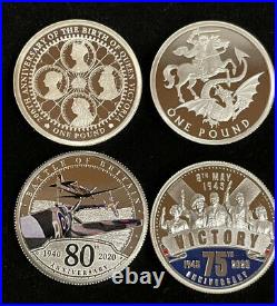 Silver £1 Coin Collection One Pound Rare Spitfire D VE Day Battle Britain Poppy