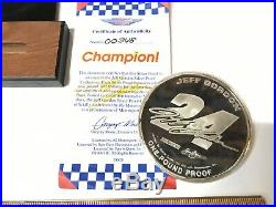 Silver Champion Special Edition Jeff Gordon One Pound Proof Coin With COA #348