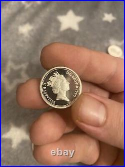 Solid Silver £1 Coin Joblot X 8 Freepost Uk