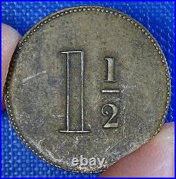 Somerset, Bath, Crown Inn, B. W. 1 1/2D Pub Check/Token Read