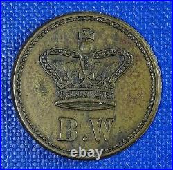 Somerset, Bath, Crown Inn, B. W. 1 1/2D Pub Check/Token Read