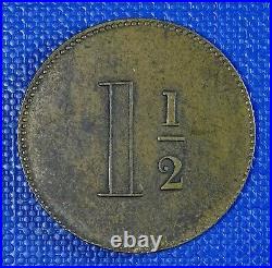 Somerset, Bath, Crown Inn, B. W. 1 1/2D Pub Check/Token Read